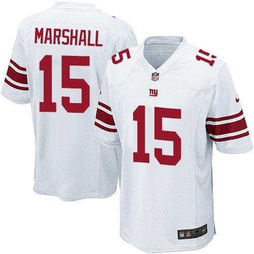 Nike Giants #15 Brandon Marshall White Youth Stitched NFL Elite Jersey - Click Image to Close